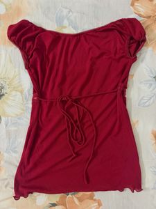 Cute Red Cap Sleeve Top