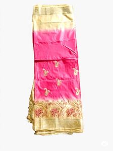 Pink & Gold Embroidered Fabric
