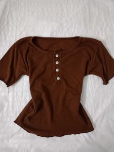white, black and brown Henley combo