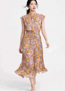 Korean imported Floral georgette dress