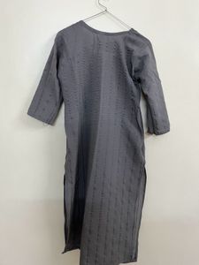 Elegant Grey Embellished Kurta
