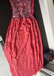 Pink Printed Midi Dress