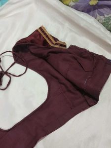 Elegant Maroon Satin Blouse