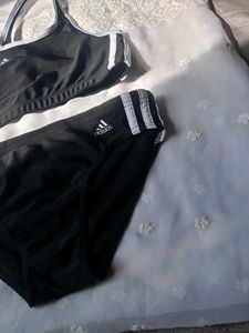 Adidas Black 3-Stripes Bralette Set