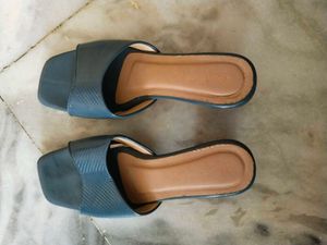 Blue Square-Toe Slides