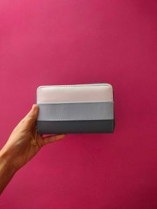 Stylish Color Block Zip Around Wallet
