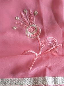 Pink Embroidered Saree