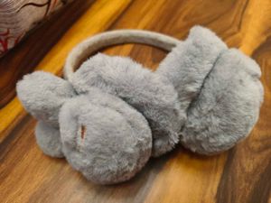 Gray Fuzzy Earmuffs