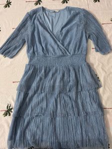 ONLY Blue Tiered Mini Dress