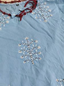 Blue Kurta Skirt Set