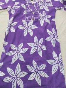 Vibrant Purple Floral Print Button-Up Top