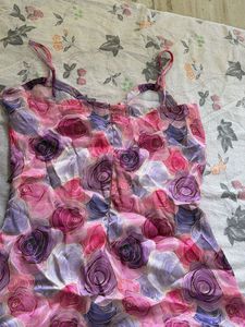 Floral Slip Dress with Slit