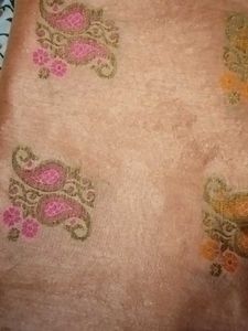 Peach Printed Saree with blouse
