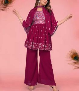 Palazzo With Short Frock And Adjustable Sleeves
