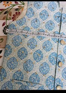 Men's Nehru Jacket - Blue Print