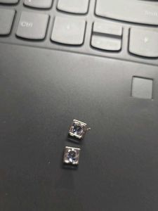 92.5 Silver Amethyst Square Stud Earrings