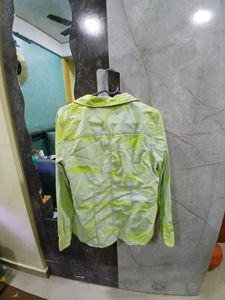 Lime Green Tie-Dye Button-Up