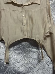 Stylish Cropped Button-Up Shirt