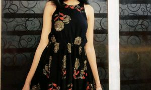 Stylish Black Printed Dress