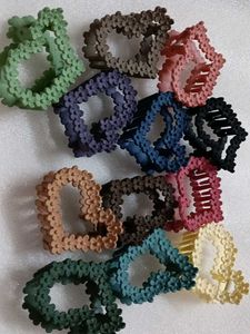 Set of Flower Hair Claw Clips 12 poc