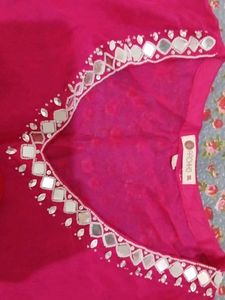 Pink and Red Ombre Kurta