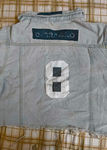 Light Wash Denim Jacket with Patches