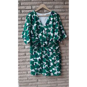 Stylish Green Floral Print Dress