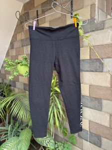 Black Active wear Leggings with Side Detail