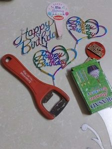 Birthday Cake Toppers &amp; Candles Combo