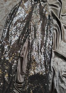 Black Sequin flared trouser