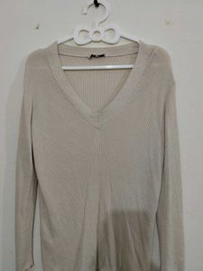 Ribbed V-Neck Sweater