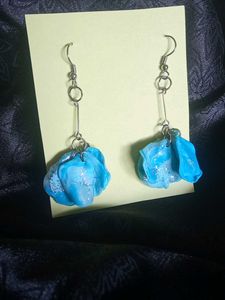Blue Polymer Clay Earrings