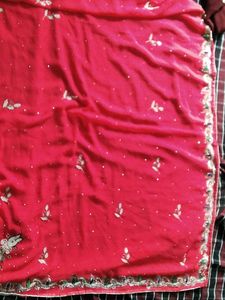 Stone Work Saree Only No Blouse/no Return/no Refun