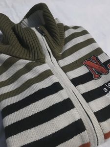 Woolen Sweater With Jacket Look