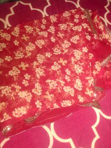 Beautiful Red Floral Saree
