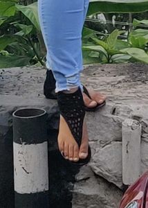 Black Crochet Gladiator Sandals