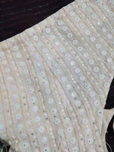 Elegant Sequined Saree &amp; Blouse Set