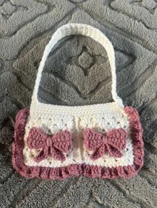 Handmade Crochet Purse with Bows