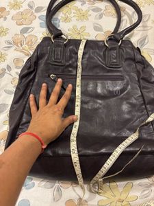 Dark Burgundy  Leather Handbag from Baggie