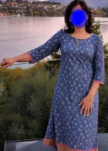 Boho Blue Print Dress