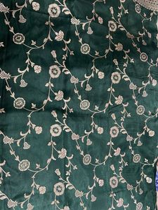 Elegant Embroidered Green Fabric