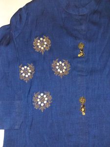 Elegant Navy Blue Embroidered Kurta