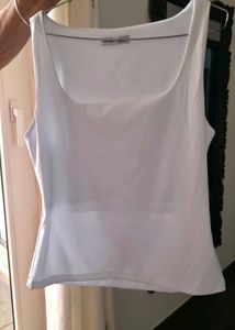 Chic White Square Neck Tank Top