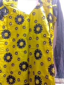 Olive Green &amp; Black Embroidered Tunic ,
