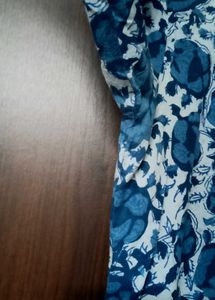 Blue Floral Print Kurta