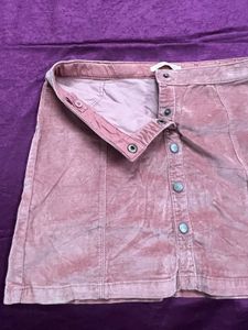 Corduroy Button-Front Skirt