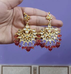 Red Kundan Earrings
