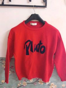 Women's Red Knitted Winter Sweater | Full Sleeves