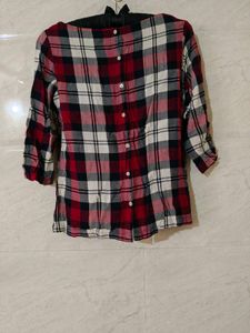Red Plaid Flannel Top