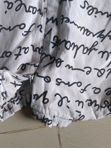 Chic Black and White Script Dress